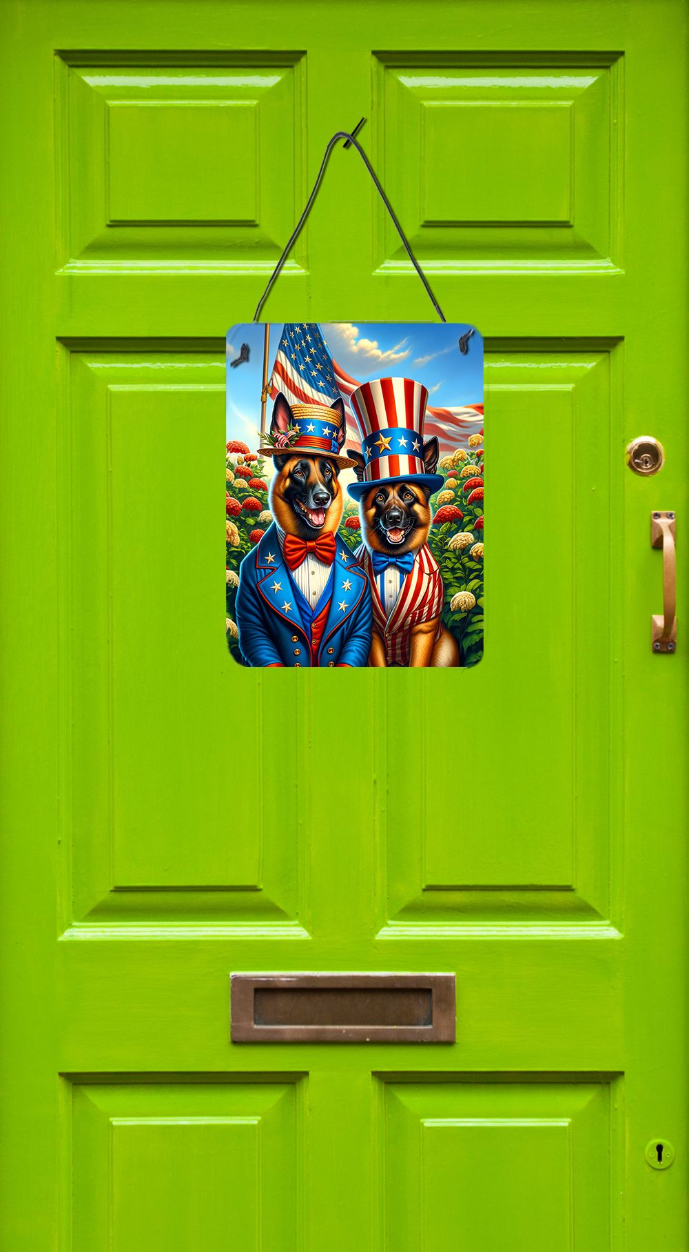 NEW All American Belgian Malinois Wall or Door Hanging Prints Aluminum Metal Sign Kitchen Wall Bar Bathroom Plaque Home Decor Front Door Plaque, 12x16, Multicolor