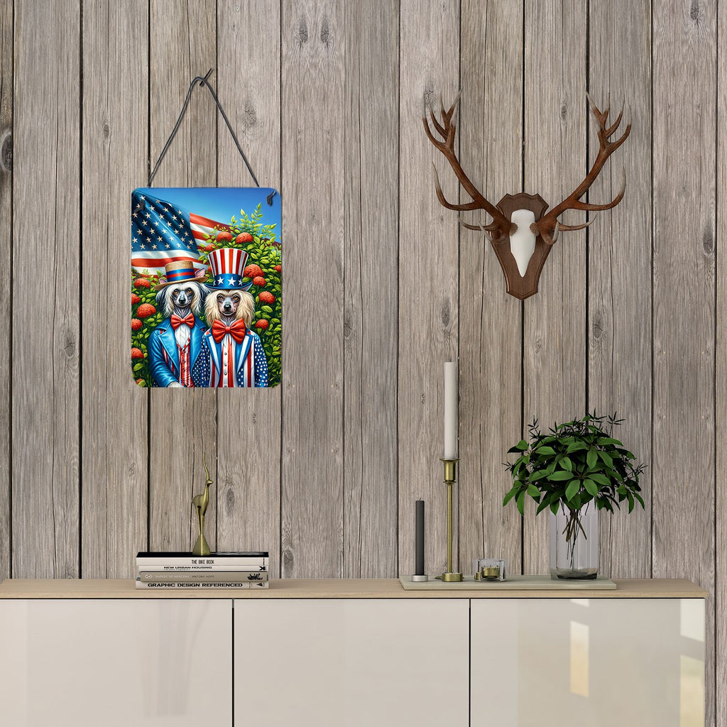 NEW All American Chinese Crested Wall or Door Hanging Prints Aluminum Metal Sign Kitchen Wall Bar Bathroom Plaque Home Decor Front Door Plaque, 12x16, Multicolor