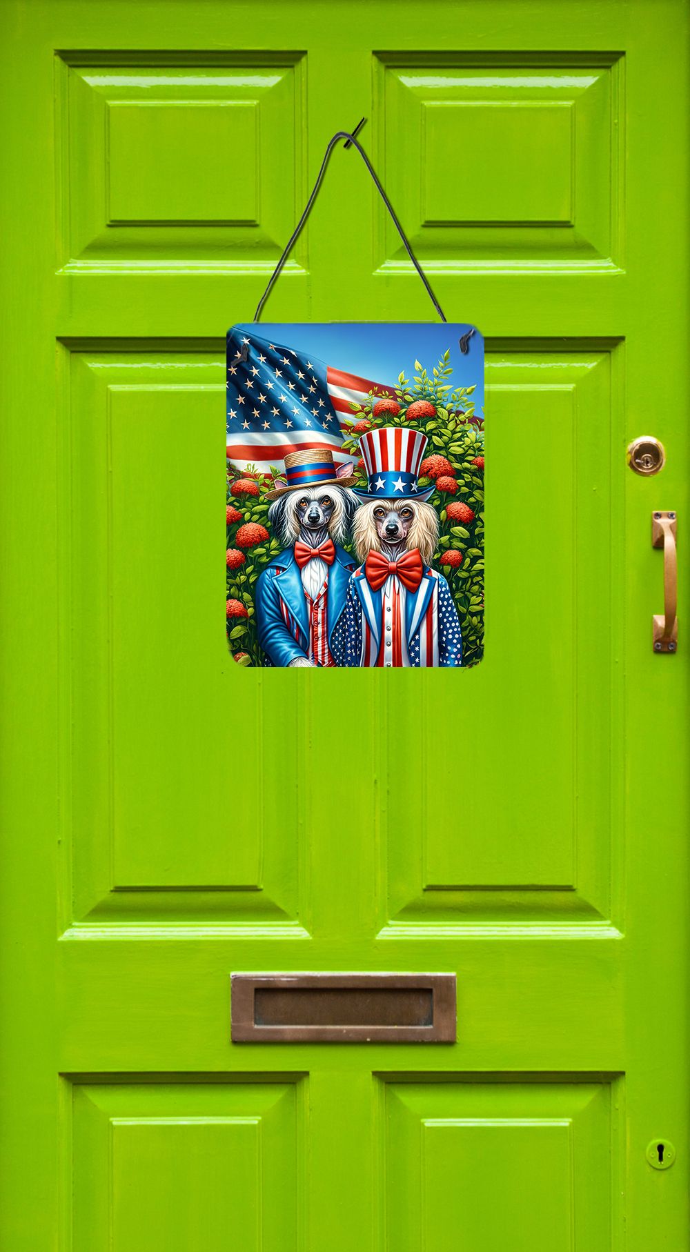 NEW All American Chinese Crested Wall or Door Hanging Prints Aluminum Metal Sign Kitchen Wall Bar Bathroom Plaque Home Decor Front Door Plaque, 12x16, Multicolor