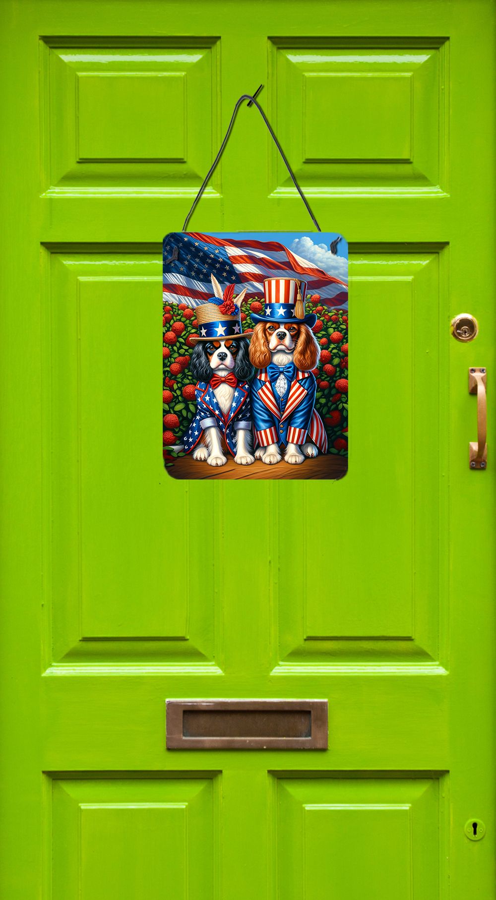 NEW All American Cavalier Spaniel Wall or Door Hanging Prints Aluminum Metal Sign Kitchen Wall Bar Bathroom Plaque Home Decor Front Door Plaque, 12x16, Multicolor