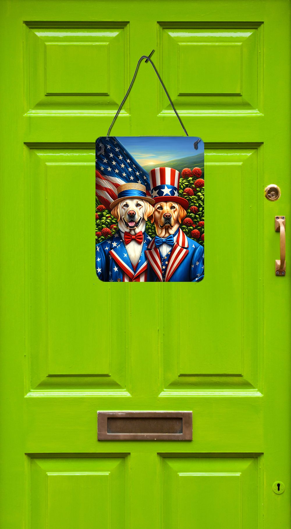 NEW All American Labrador Retriever Wall or Door Hanging Prints Aluminum Metal Sign Kitchen Wall Bar Bathroom Plaque Home Decor Front Door Plaque, 12x16, Multicolor