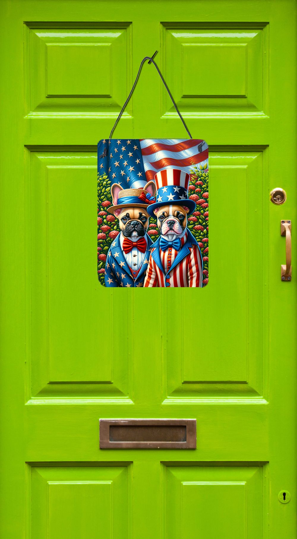 NEW All American French Bulldog Wall or Door Hanging Prints Aluminum Metal Sign Kitchen Wall Bar Bathroom Plaque Home Decor Front Door Plaque, 12x16, Multicolor