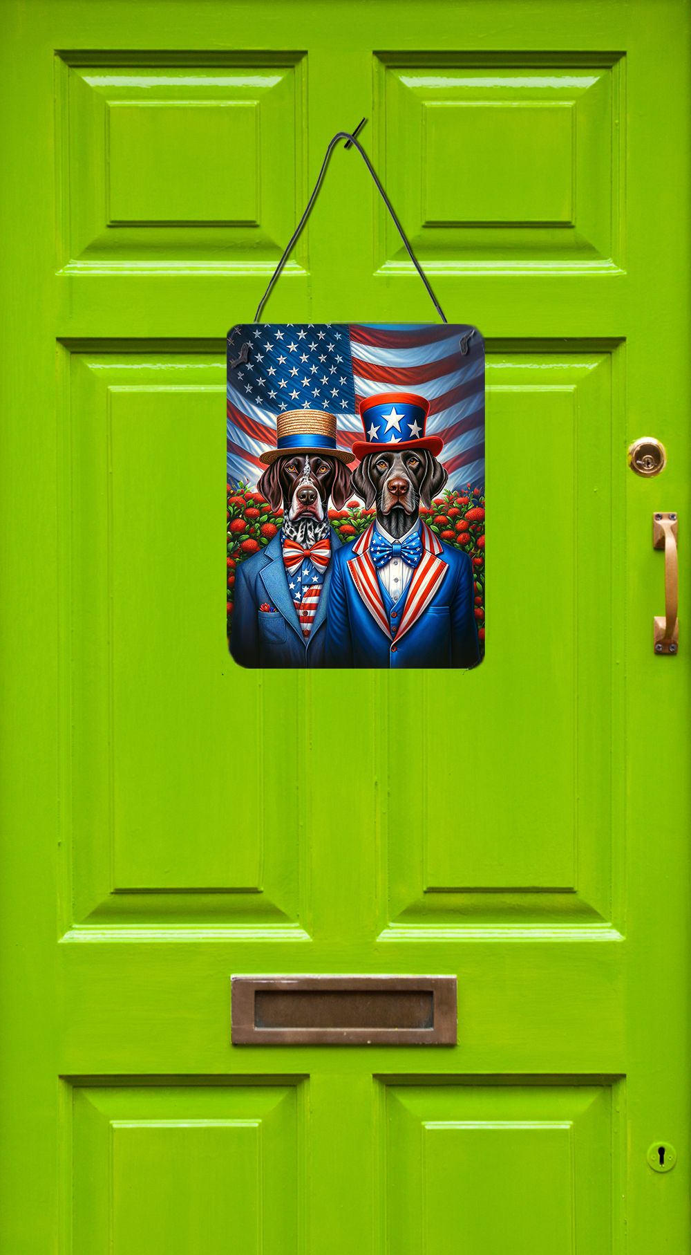 NEW All American German Shorthaired Pointer Wall or Door Hanging Prints Aluminum Metal Sign Kitchen Wall Bar Bathroom Plaque Home Decor Front Door Plaque, 12x16, Multicolor