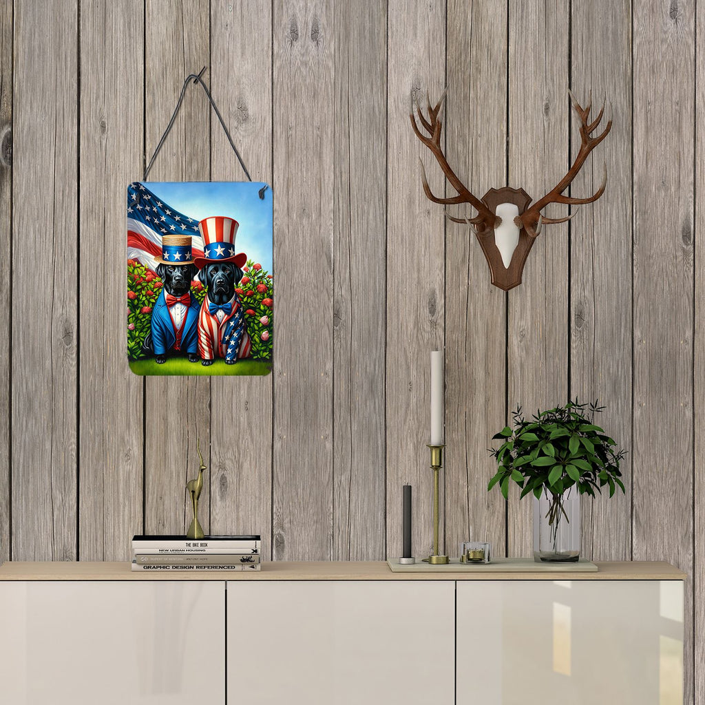 NEW All American Labrador Retriever Wall or Door Hanging Prints Aluminum Metal Sign Kitchen Wall Bar Bathroom Plaque Home Decor Front Door Plaque, 12x16, Multicolor