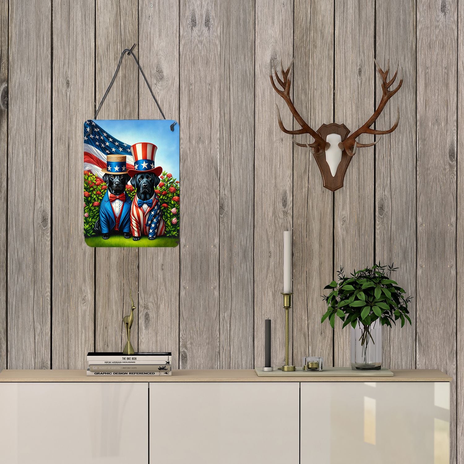 NEW All American Labrador Retriever Wall or Door Hanging Prints Aluminum Metal Sign Kitchen Wall Bar Bathroom Plaque Home Decor Front Door Plaque, 12x16, Multicolor