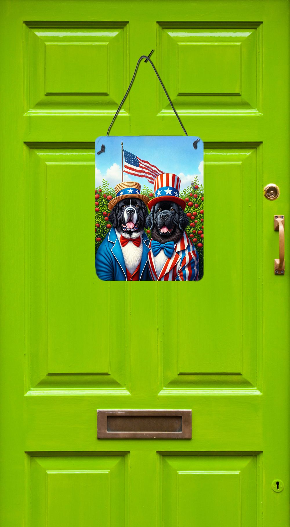 NEW All American Newfoundland Wall or Door Hanging Prints Aluminum Metal Sign Kitchen Wall Bar Bathroom Plaque Home Decor Front Door Plaque, 12x16, Multicolor