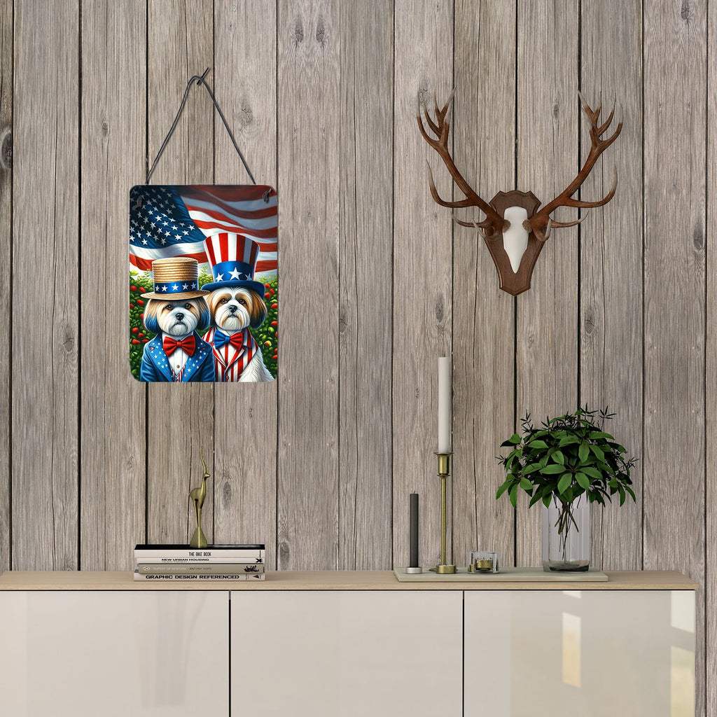 NEW All American Lhasa Apso Wall or Door Hanging Prints Aluminum Metal Sign Kitchen Wall Bar Bathroom Plaque Home Decor Front Door Plaque, 12x16, Multicolor