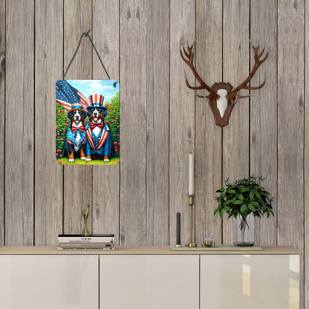 NEW All American Bernese Mountain Dog Wall or Door Hanging Prints Aluminum Metal Sign Kitchen Wall Bar Bathroom Plaque Home Decor Front Door Plaque, 12x16, Multicolor