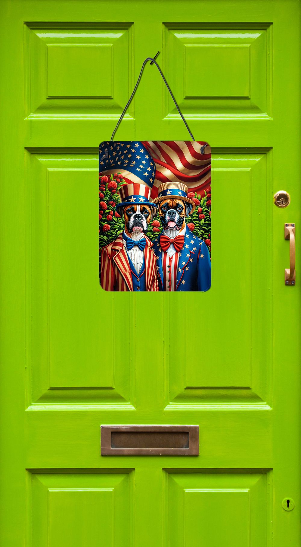 NEW All American Boxer Wall or Door Hanging Prints Aluminum Metal Sign Kitchen Wall Bar Bathroom Plaque Home Decor Front Door Plaque, 12x16, Multicolor