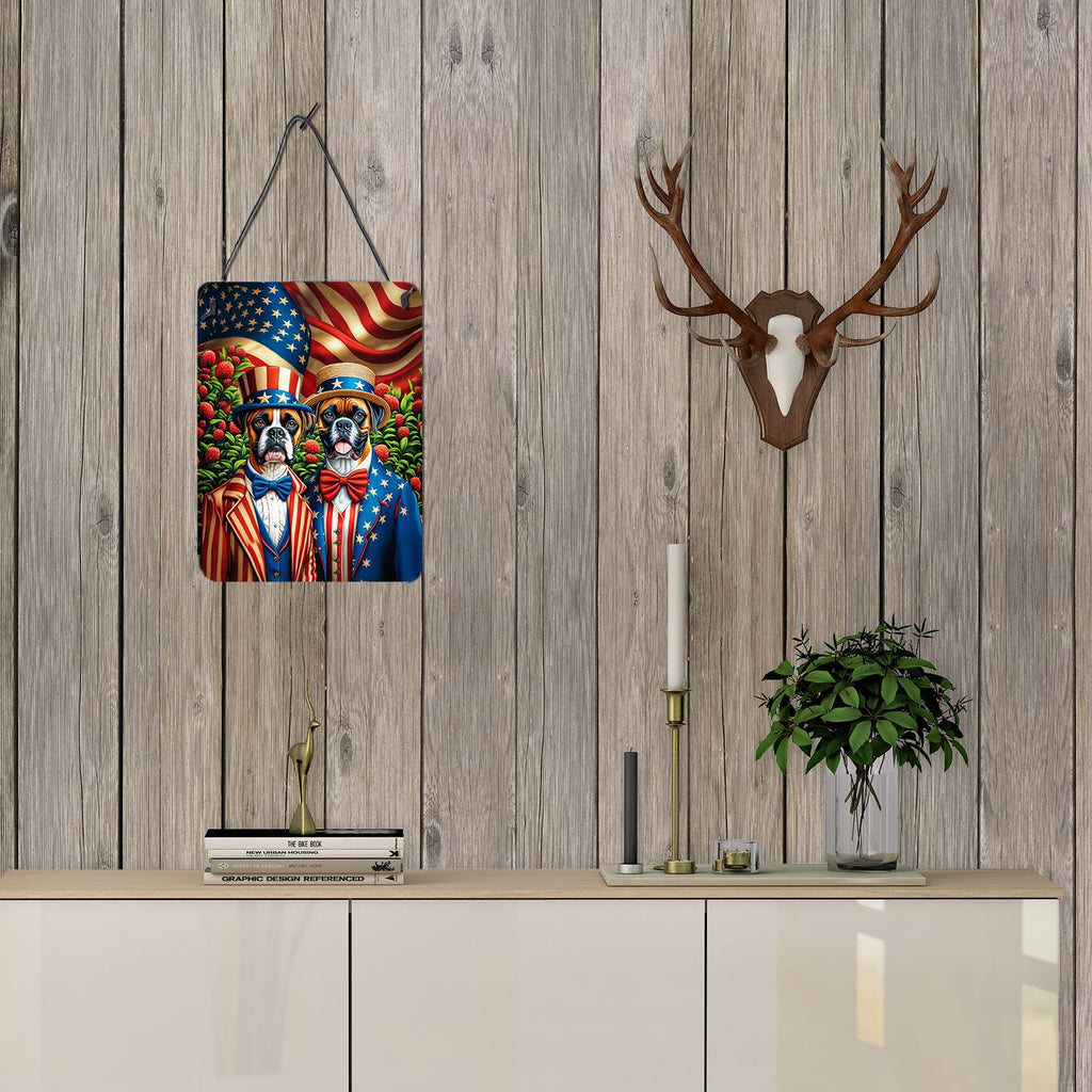 NEW All American Boxer Wall or Door Hanging Prints Aluminum Metal Sign Kitchen Wall Bar Bathroom Plaque Home Decor Front Door Plaque, 12x16, Multicolor