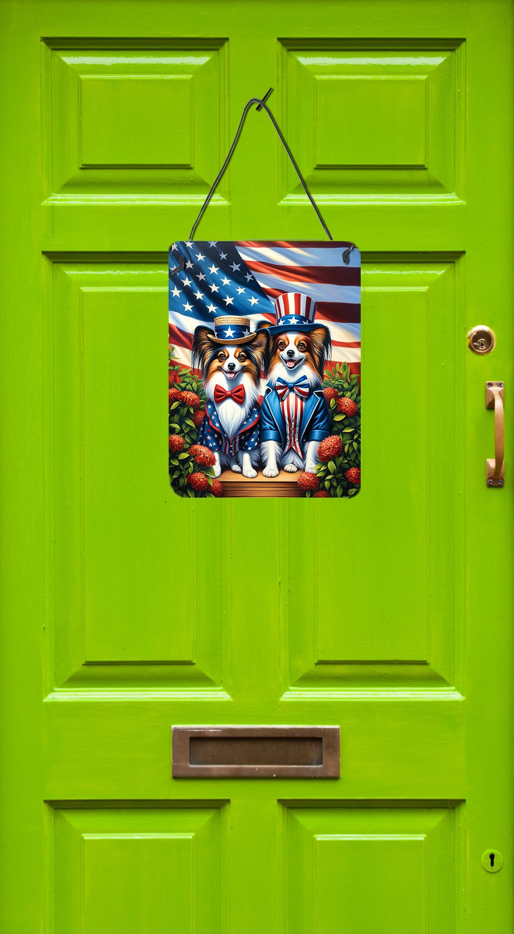 NEW All American Papillon Wall or Door Hanging Prints Aluminum Metal Sign Kitchen Wall Bar Bathroom Plaque Home Decor Front Door Plaque, 12x16, Multicolor