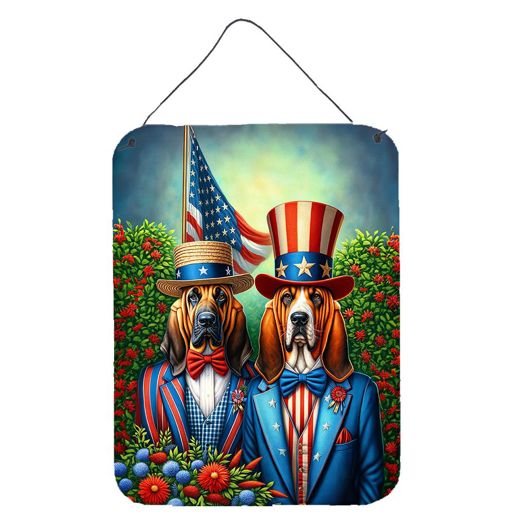 NEW All American Bloodhound Wall or Door Hanging Prints Aluminum Metal Sign Kitchen Wall Bar Bathroom Plaque Home Decor Front Door Plaque, 12x16, Multicolor