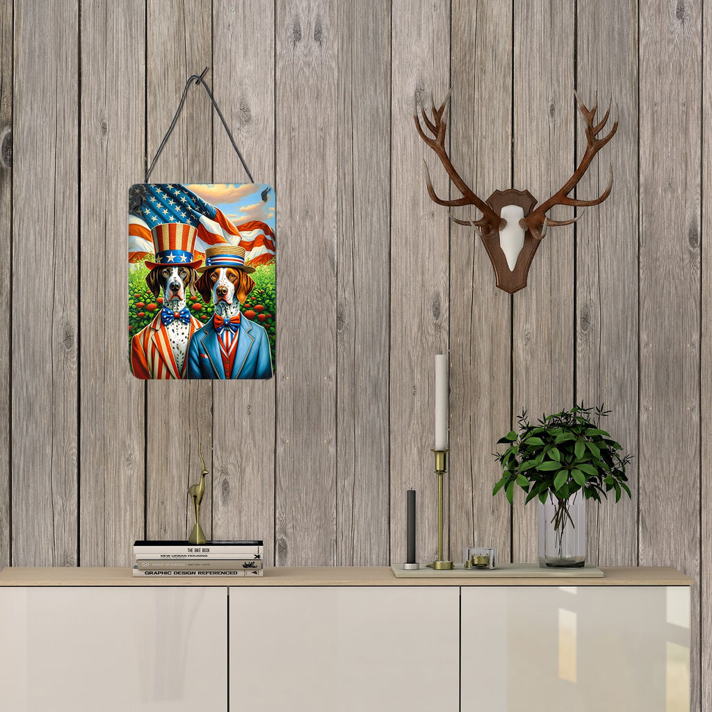 NEW All American Pointer Wall or Door Hanging Prints Aluminum Metal Sign Kitchen Wall Bar Bathroom Plaque Home Decor Front Door Plaque, 12x16, Multicolor