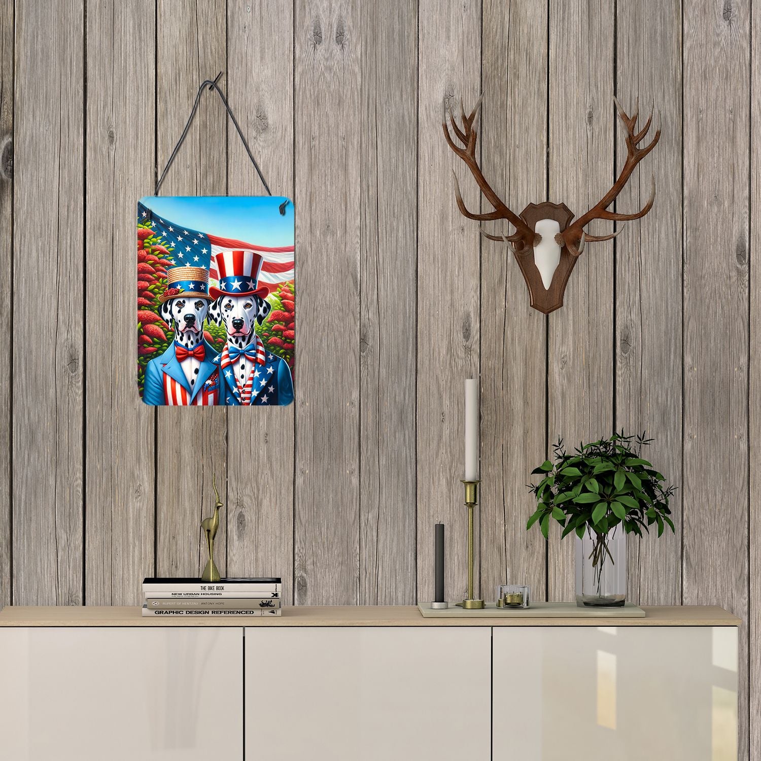 NEW All American Dalmatian Wall or Door Hanging Prints Aluminum Metal Sign Kitchen Wall Bar Bathroom Plaque Home Decor Front Door Plaque, 12x16, Multicolor