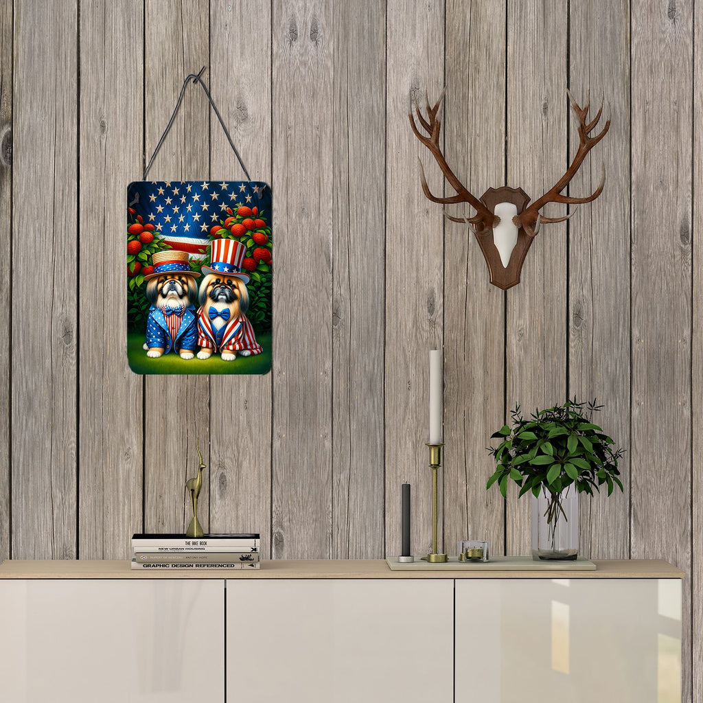 NEW All American Pekingese Wall or Door Hanging Prints Aluminum Metal Sign Kitchen Wall Bar Bathroom Plaque Home Decor Front Door Plaque, 12x16, Multicolor