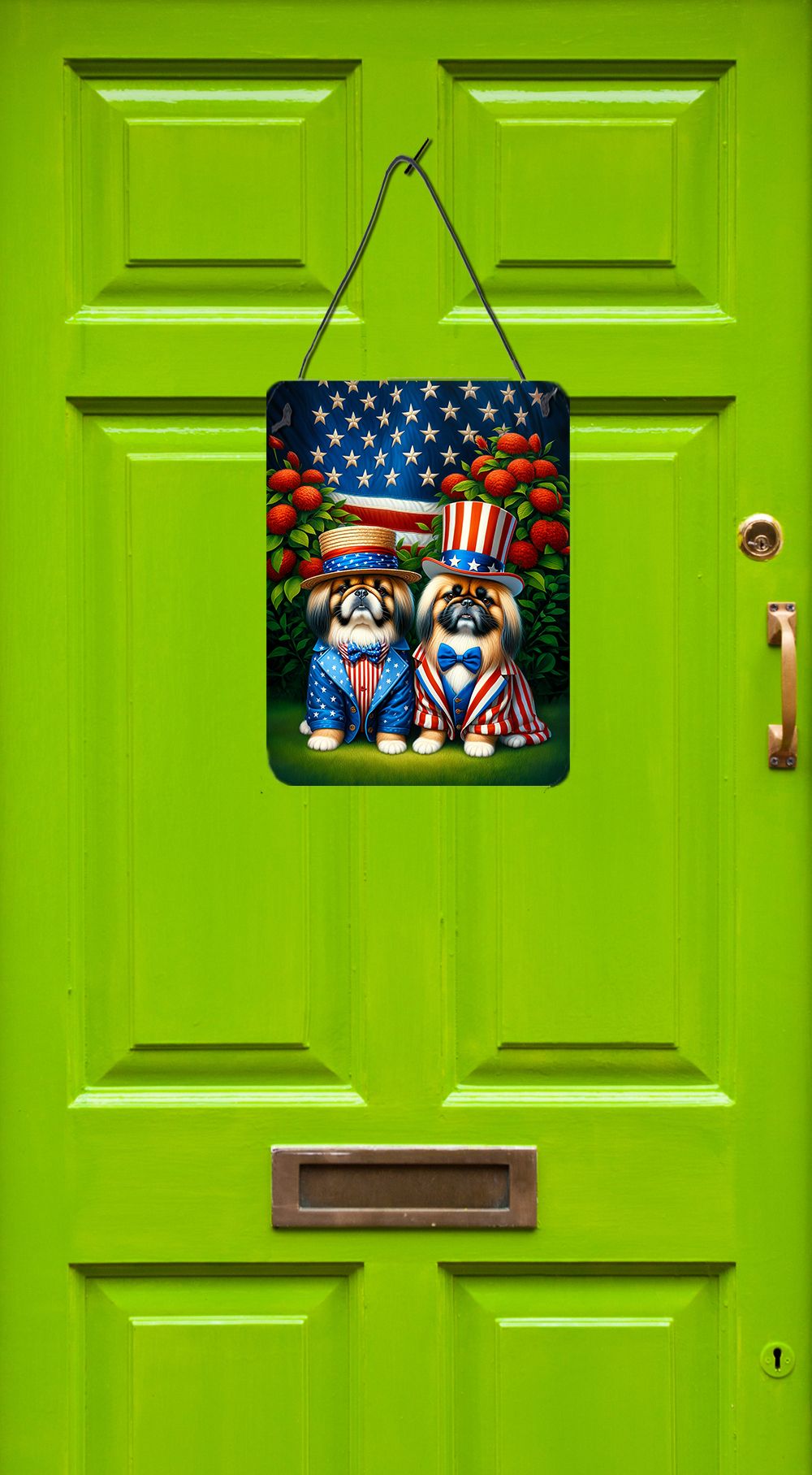 NEW All American Pekingese Wall or Door Hanging Prints Aluminum Metal Sign Kitchen Wall Bar Bathroom Plaque Home Decor Front Door Plaque, 12x16, Multicolor