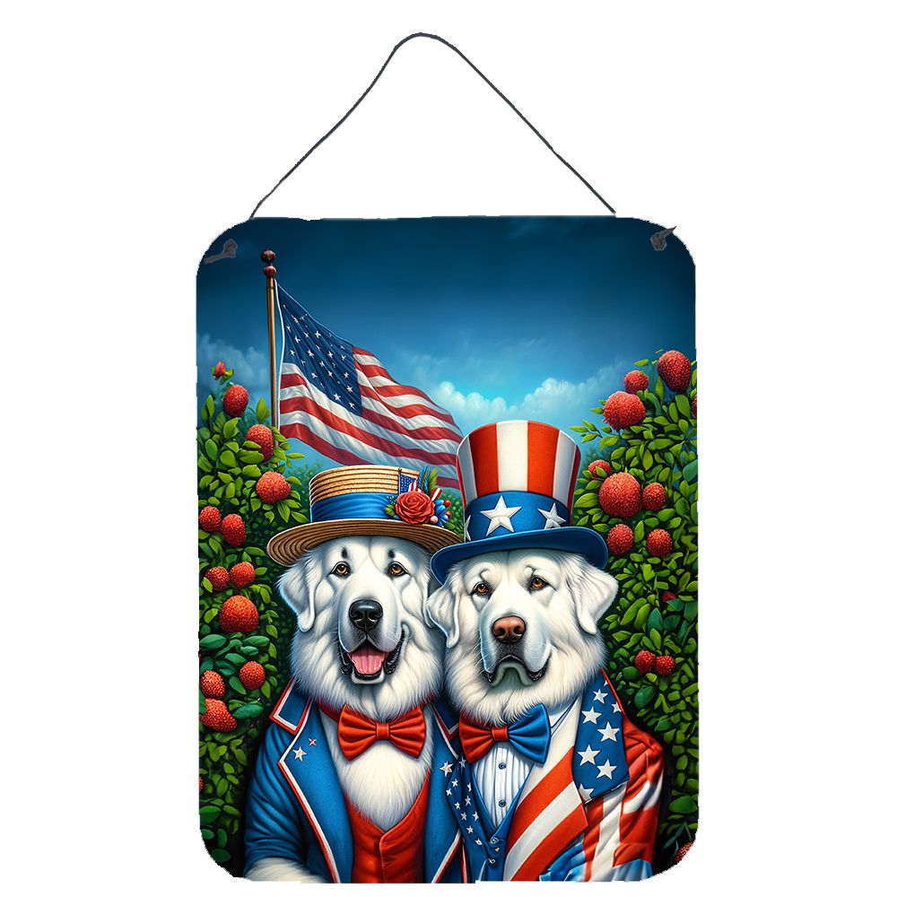 NEW All American Great Pyrenees Wall or Door Hanging Prints Aluminum Metal Sign Kitchen Wall Bar Bathroom Plaque Home Decor Front Door Plaque, 12x16, Multicolor