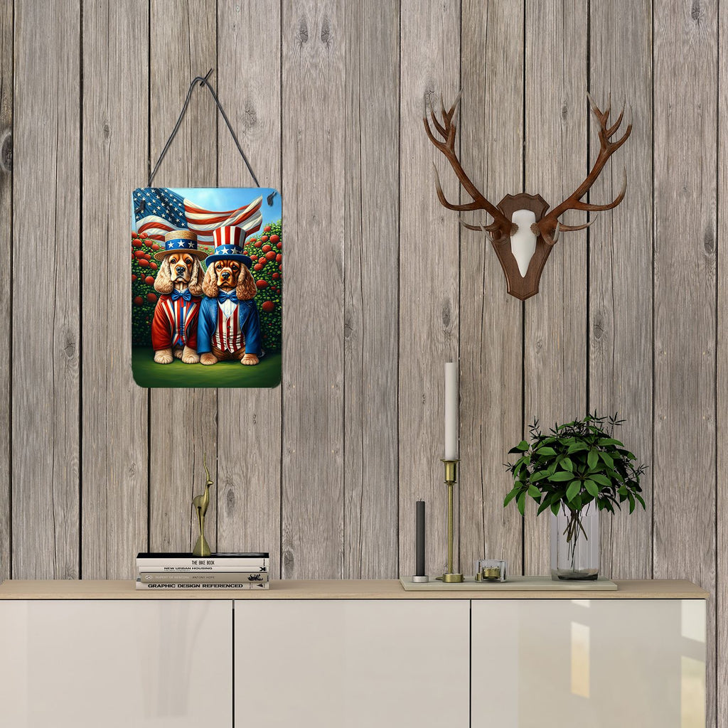 NEW All American Cocker Spaniel Wall or Door Hanging Prints Aluminum Metal Sign Kitchen Wall Bar Bathroom Plaque Home Decor Front Door Plaque, 12x16, Multicolor