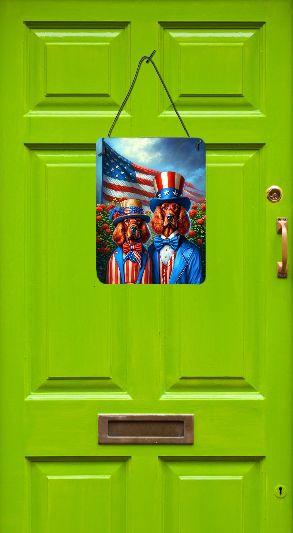 NEW All American Irish Setter Wall or Door Hanging Prints Aluminum Metal Sign Kitchen Wall Bar Bathroom Plaque Home Decor Front Door Plaque, 12x16, Multicolor