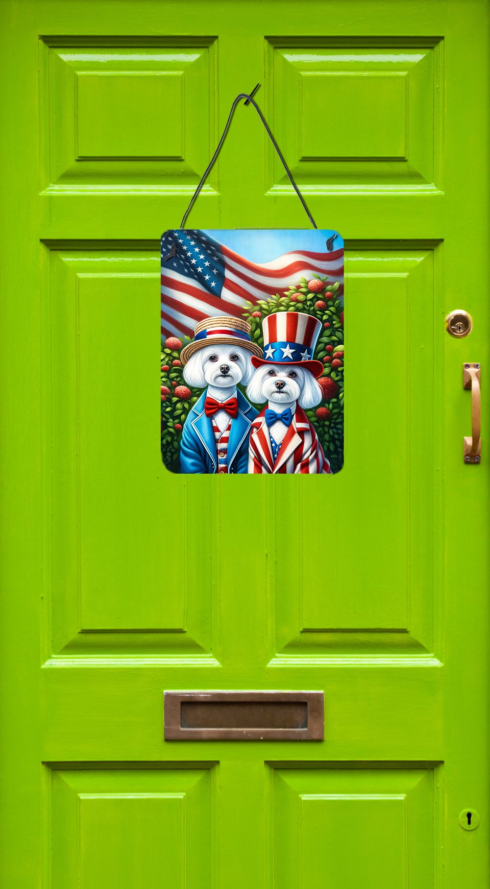 NEW All American Maltese Wall or Door Hanging Prints Aluminum Metal Sign Kitchen Wall Bar Bathroom Plaque Home Decor Front Door Plaque, 12x16, Multicolor