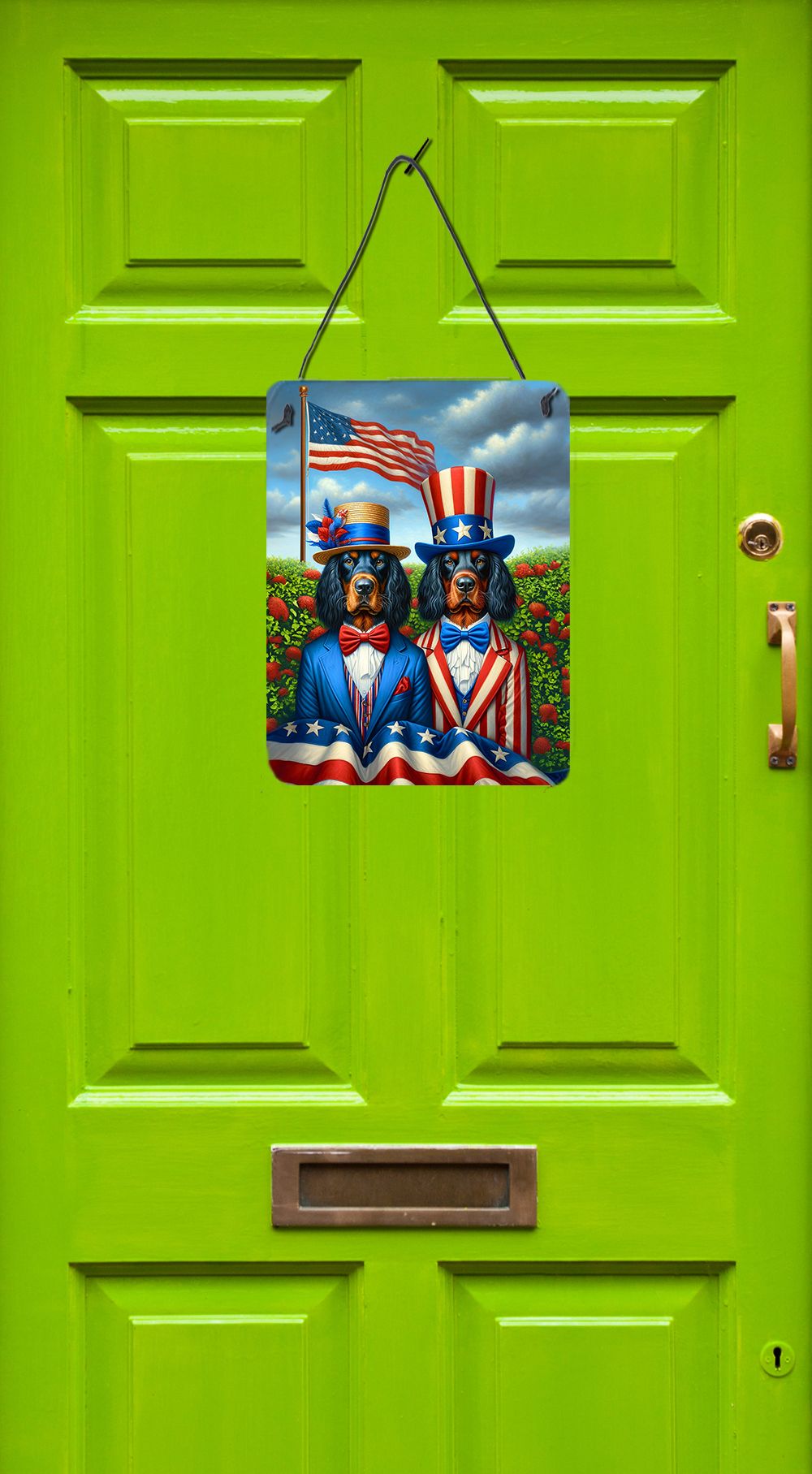 NEW All American Gordon Setter Wall or Door Hanging Prints Aluminum Metal Sign Kitchen Wall Bar Bathroom Plaque Home Decor Front Door Plaque, 12x16, Multicolor