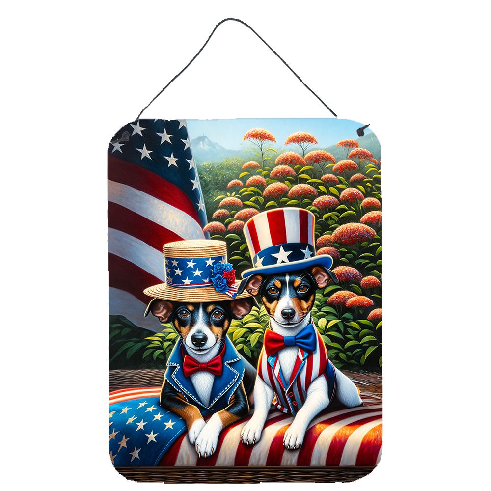 NEW All American Rat Terrier Wall or Door Hanging Prints Aluminum Metal Sign Kitchen Wall Bar Bathroom Plaque Home Decor Front Door Plaque, 12x16, Multicolor