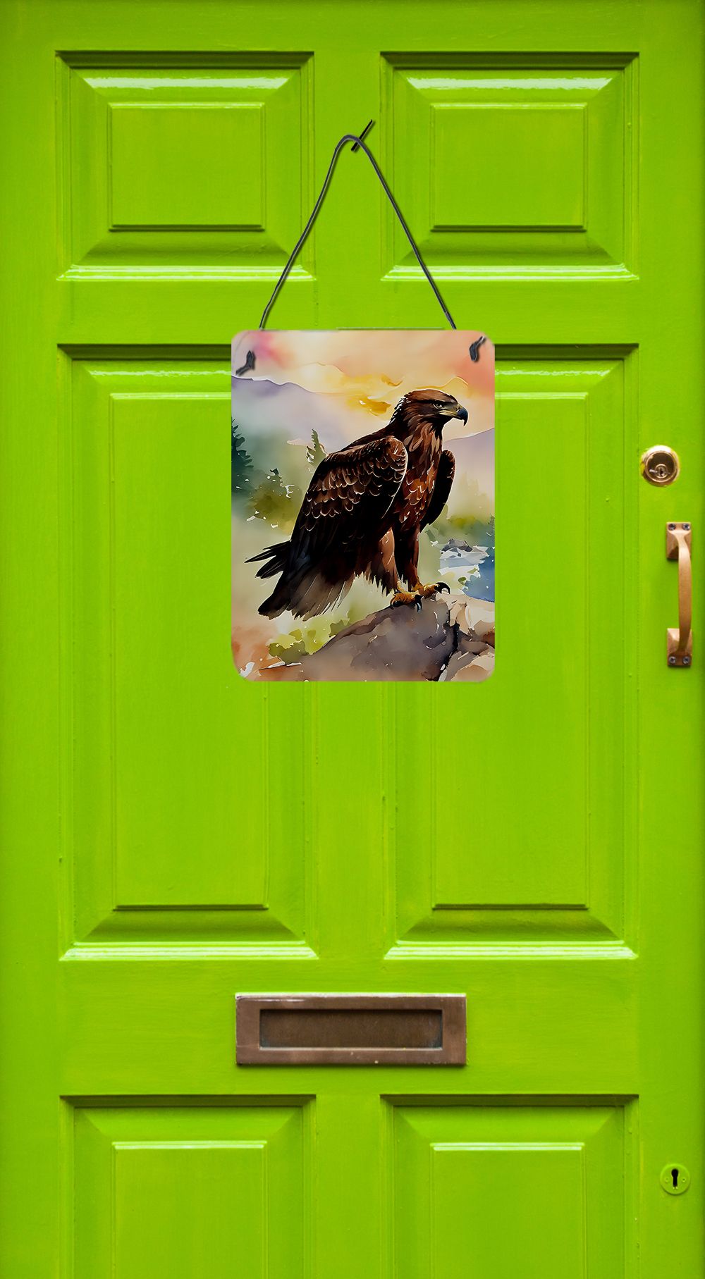 NEW Eagle Wall or Door Hanging Prints Aluminum Metal Sign Kitchen Wall Bar Bathroom Plaque Home Decor Front Door Plaque, 12x16, Multicolor