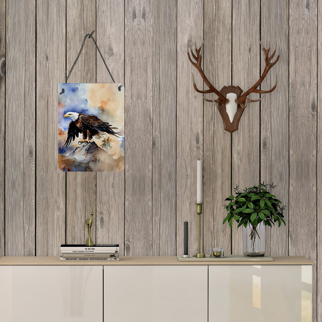 NEW Eagle Wall or Door Hanging Prints Aluminum Metal Sign Kitchen Wall Bar Bathroom Plaque Home Decor Front Door Plaque, 12x16, Multicolor