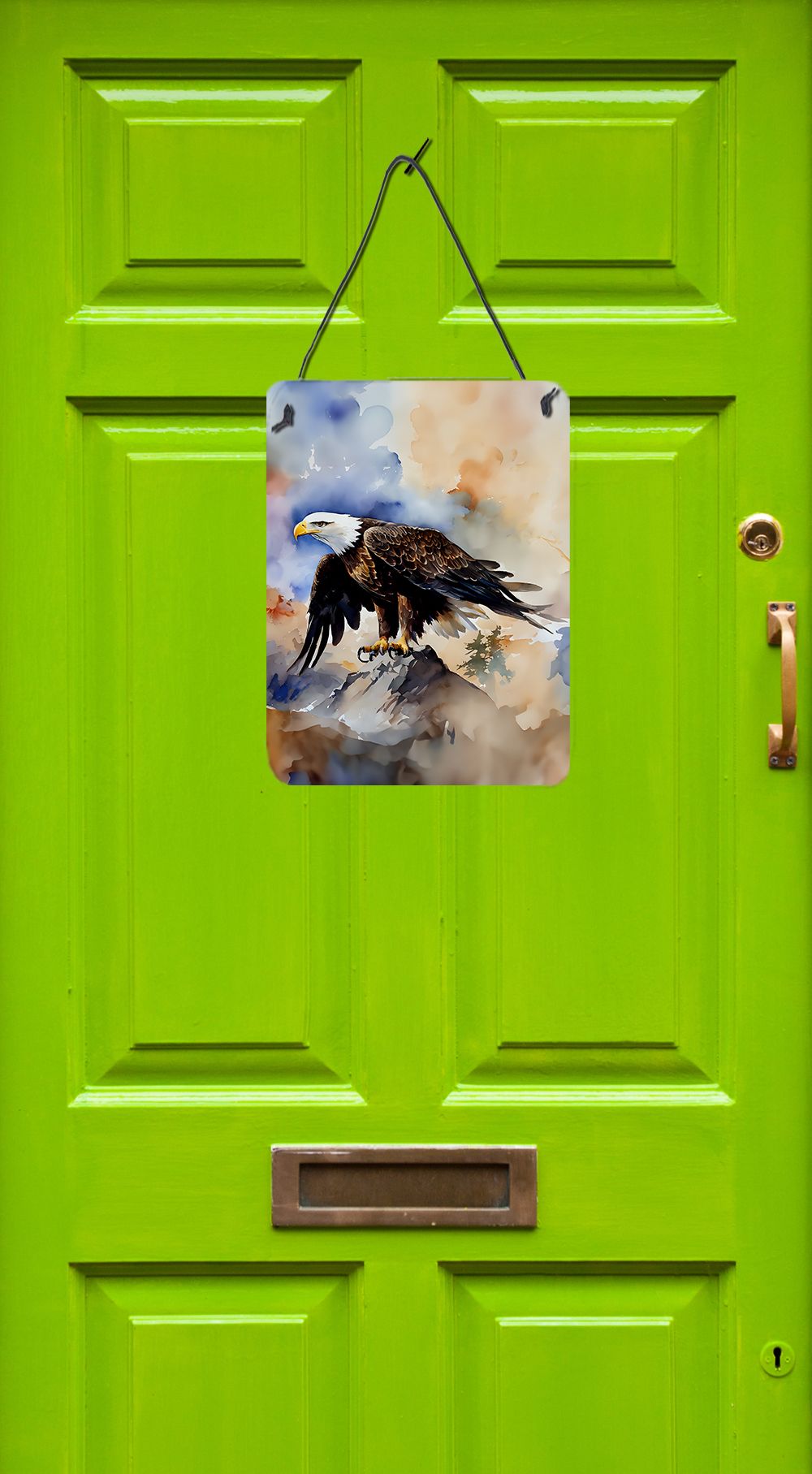 NEW Eagle Wall or Door Hanging Prints Aluminum Metal Sign Kitchen Wall Bar Bathroom Plaque Home Decor Front Door Plaque, 12x16, Multicolor