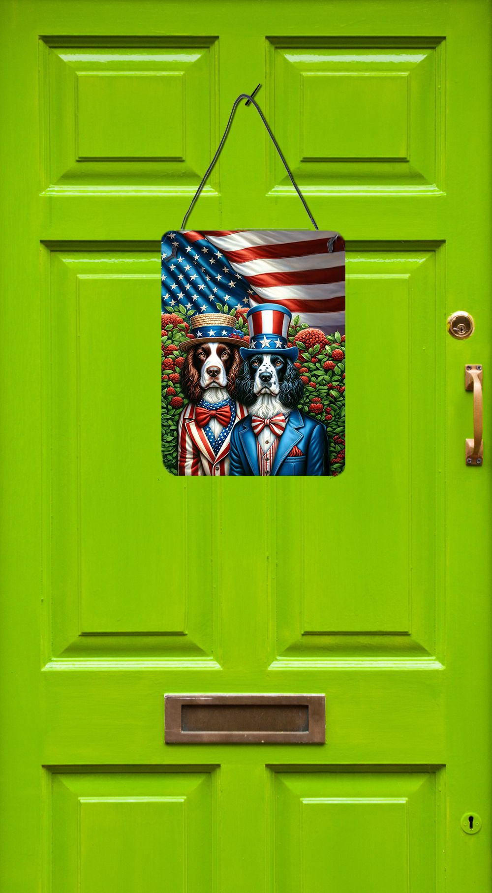 NEW All American English Springer Spaniel Wall or Door Hanging Prints Aluminum Metal Sign Kitchen Wall Bar Bathroom Plaque Home Decor Front Door Plaque, 12x16, Multicolor