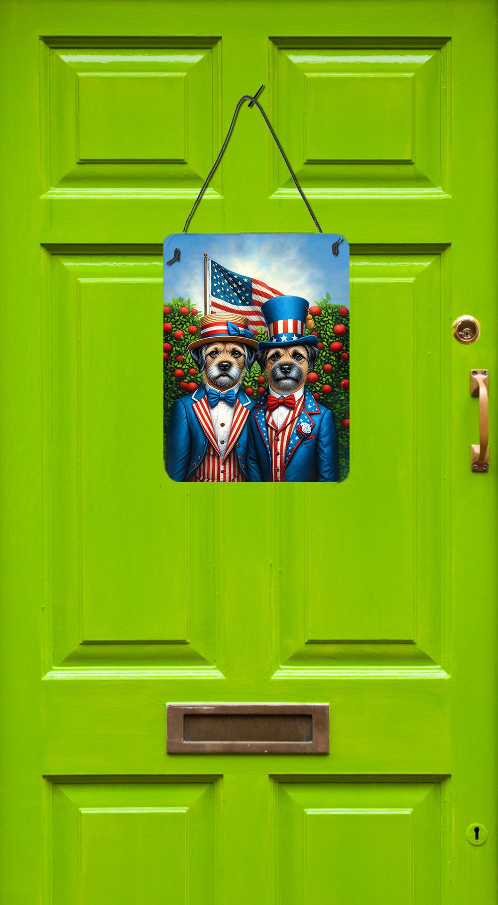 NEW All American Border Terrier Wall or Door Hanging Prints Aluminum Metal Sign Kitchen Wall Bar Bathroom Plaque Home Decor Front Door Plaque, 12x16, Multicolor