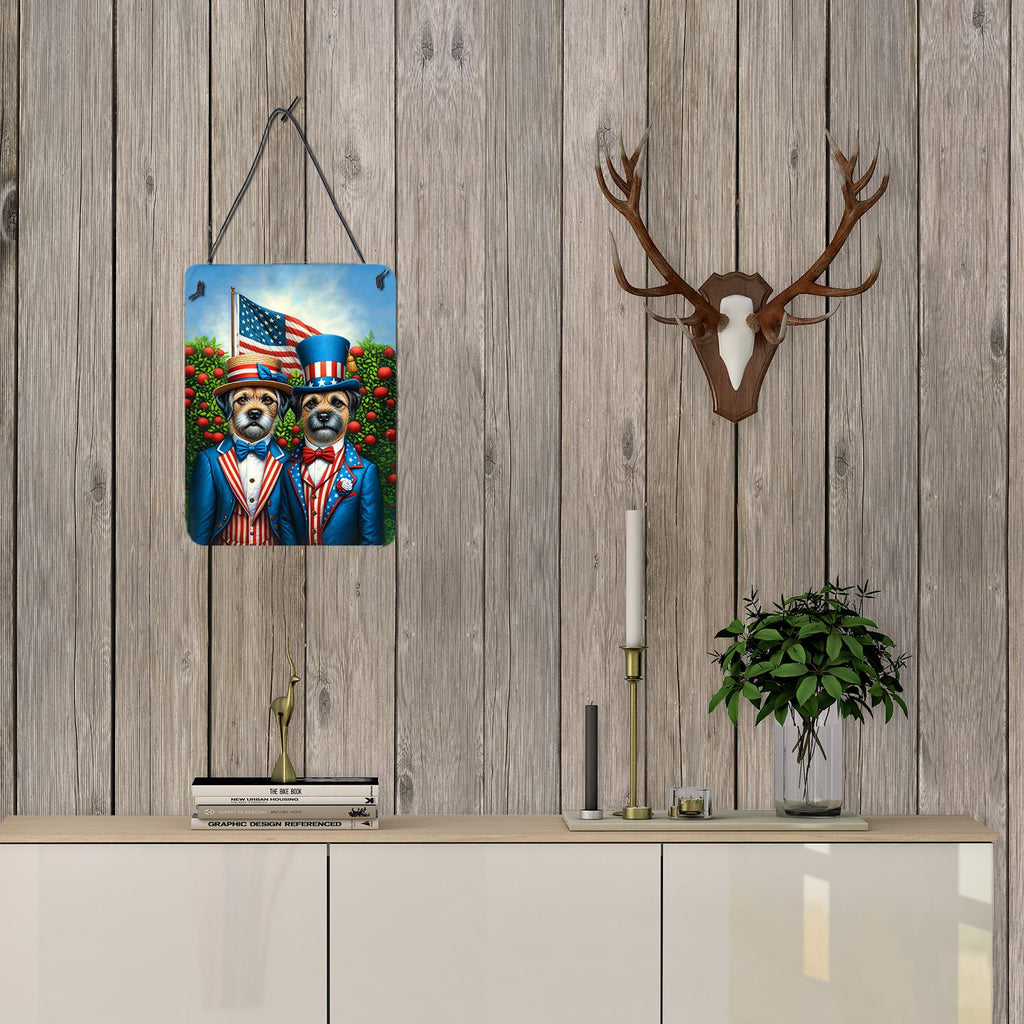 NEW All American Border Terrier Wall or Door Hanging Prints Aluminum Metal Sign Kitchen Wall Bar Bathroom Plaque Home Decor Front Door Plaque, 12x16, Multicolor