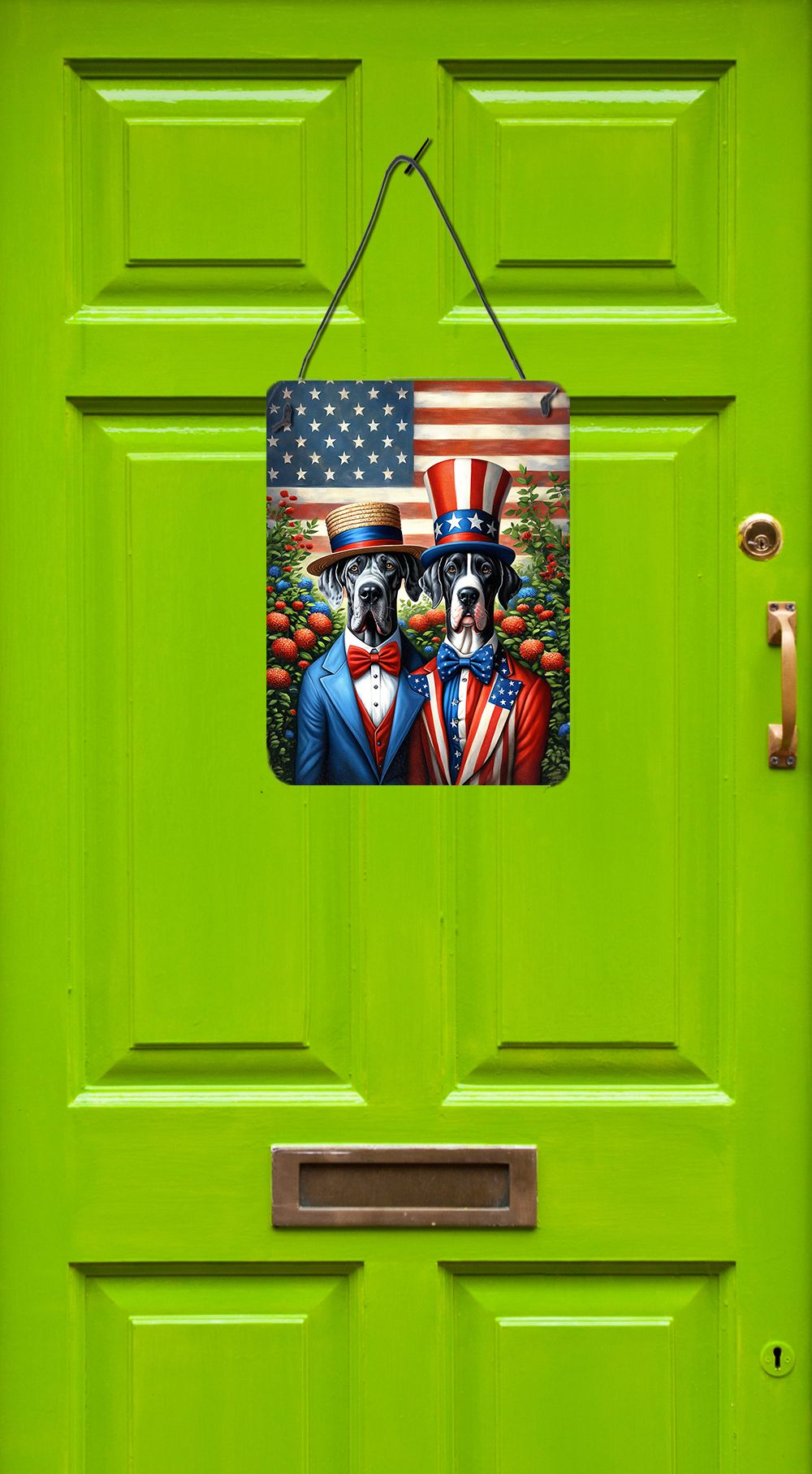 NEW All American Great Dane Wall or Door Hanging Prints Aluminum Metal Sign Kitchen Wall Bar Bathroom Plaque Home Decor Front Door Plaque, 12x16, Multicolor