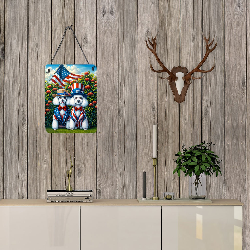 NEW All American Poodle Wall or Door Hanging Prints Aluminum Metal Sign Kitchen Wall Bar Bathroom Plaque Home Decor Front Door Plaque, 12x16, Multicolor