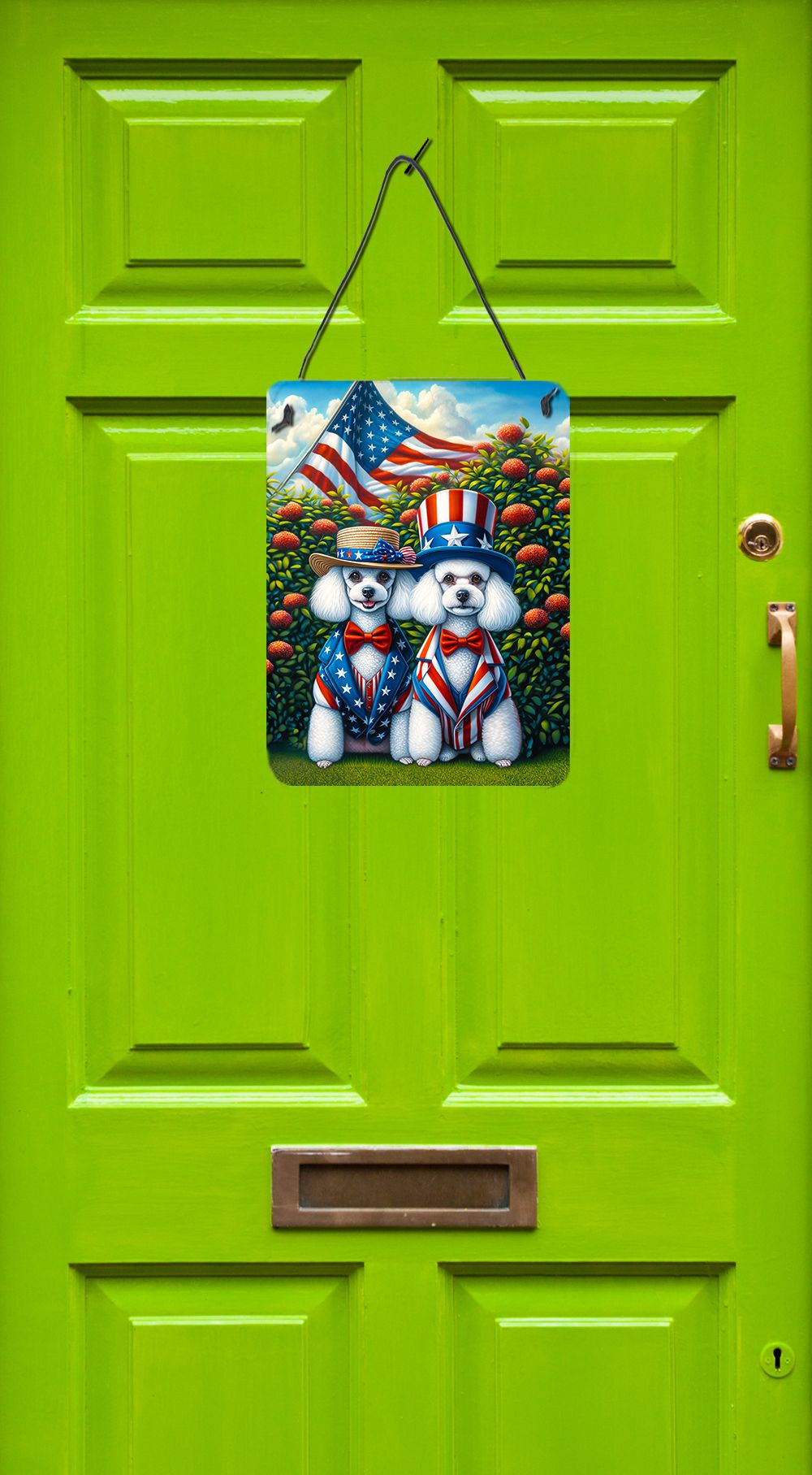 NEW All American Poodle Wall or Door Hanging Prints Aluminum Metal Sign Kitchen Wall Bar Bathroom Plaque Home Decor Front Door Plaque, 12x16, Multicolor