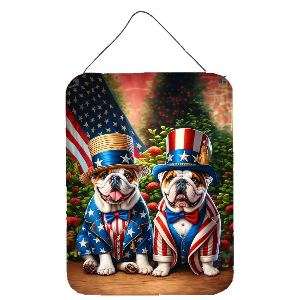 NEW All American English Bulldog Wall or Door Hanging Prints Aluminum Metal Sign Kitchen Wall Bar Bathroom Plaque Home Decor Front Door Plaque, 12x16, Multicolor