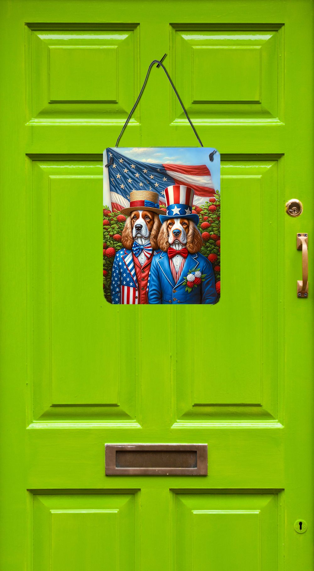 NEW All American Clumber Spaniel Wall or Door Hanging Prints Aluminum Metal Sign Kitchen Wall Bar Bathroom Plaque Home Decor Front Door Plaque, 12x16, Multicolor