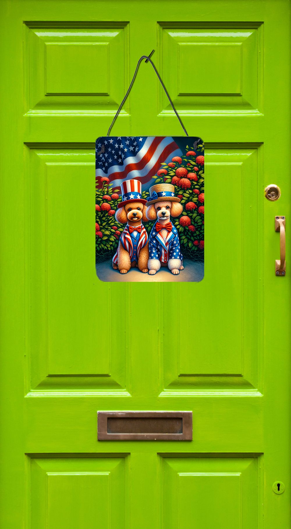NEW All American Poodle Wall or Door Hanging Prints Aluminum Metal Sign Kitchen Wall Bar Bathroom Plaque Home Decor Front Door Plaque, 12x16, Multicolor