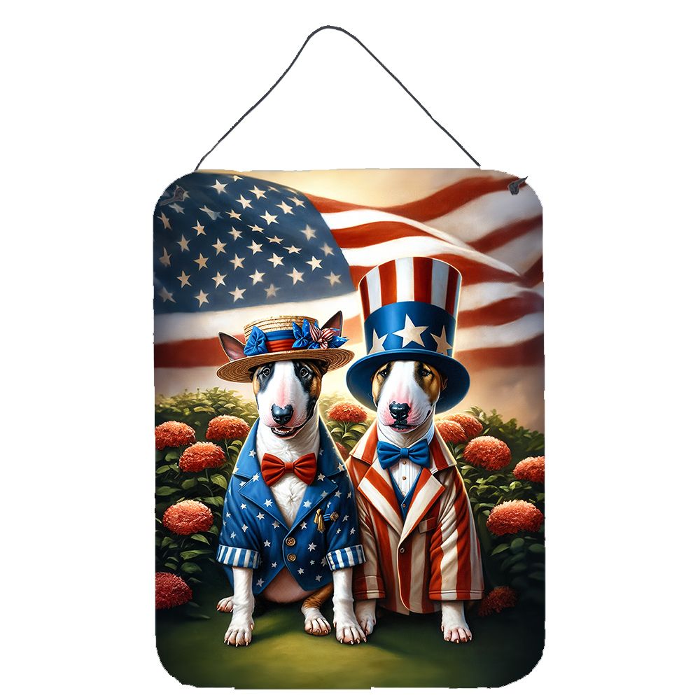 NEW All American Bull Terrier Wall or Door Hanging Prints Aluminum Metal Sign Kitchen Wall Bar Bathroom Plaque Home Decor Front Door Plaque, 12x16, Multicolor