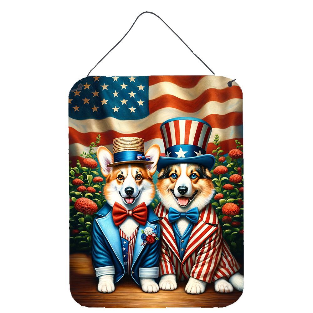 NEW All American Corgi Wall or Door Hanging Prints Aluminum Metal Sign Kitchen Wall Bar Bathroom Plaque Home Decor Front Door Plaque, 12x16, Multicolor