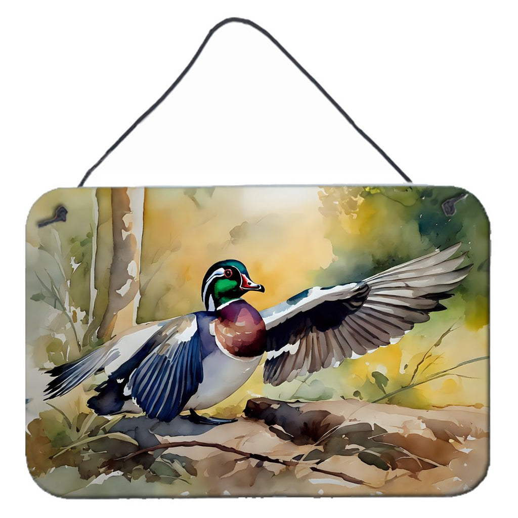 NEW Wood Duck Wall or Door Hanging Prints Aluminum Metal Sign Kitchen Wall Bar Bathroom Plaque Home Decor, 8HX12W, Multicolor