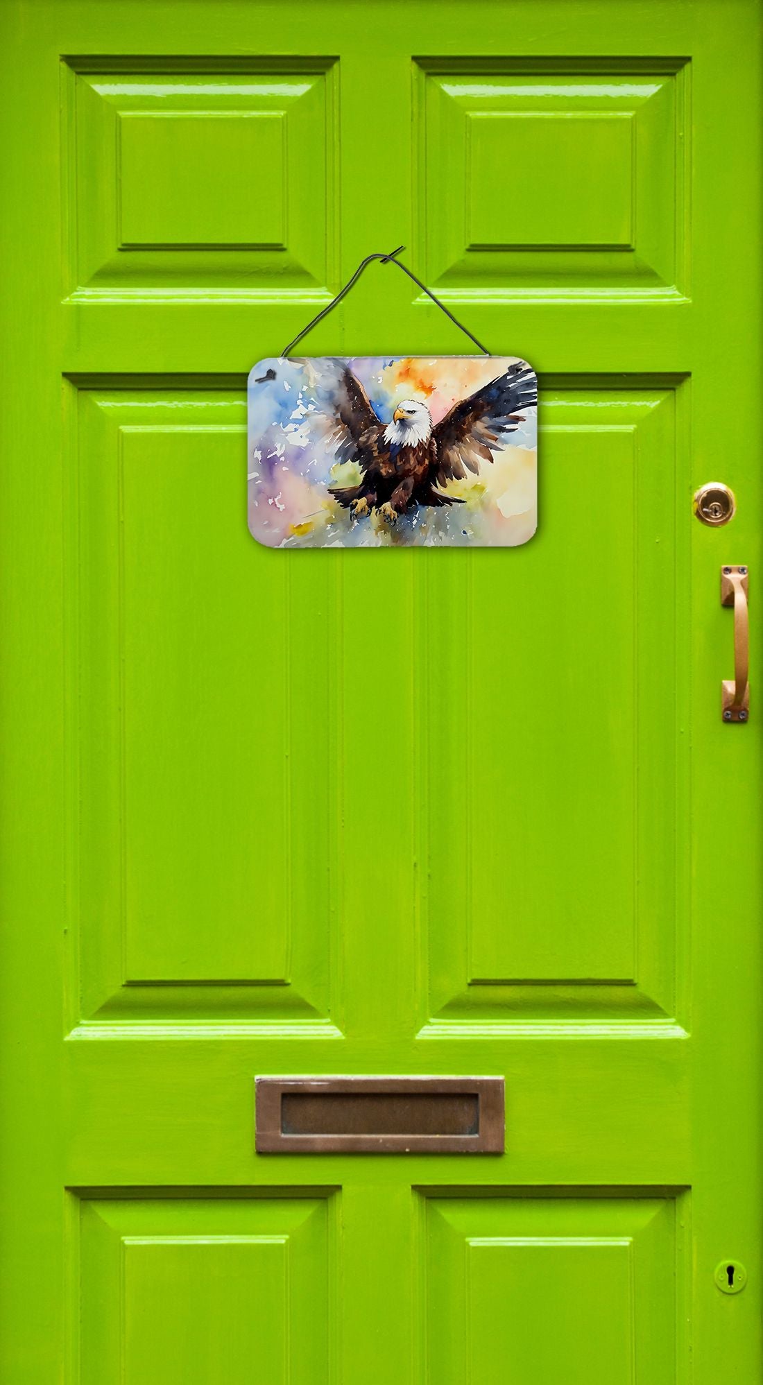 NEW Eagle Wall or Door Hanging Prints Aluminum Metal Sign Kitchen Wall Bar Bathroom Plaque Home Decor, 8HX12W, Multicolor