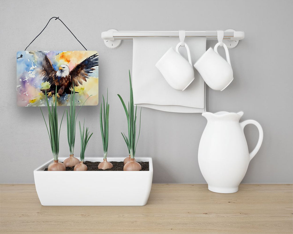 NEW Eagle Wall or Door Hanging Prints Aluminum Metal Sign Kitchen Wall Bar Bathroom Plaque Home Decor, 8HX12W, Multicolor