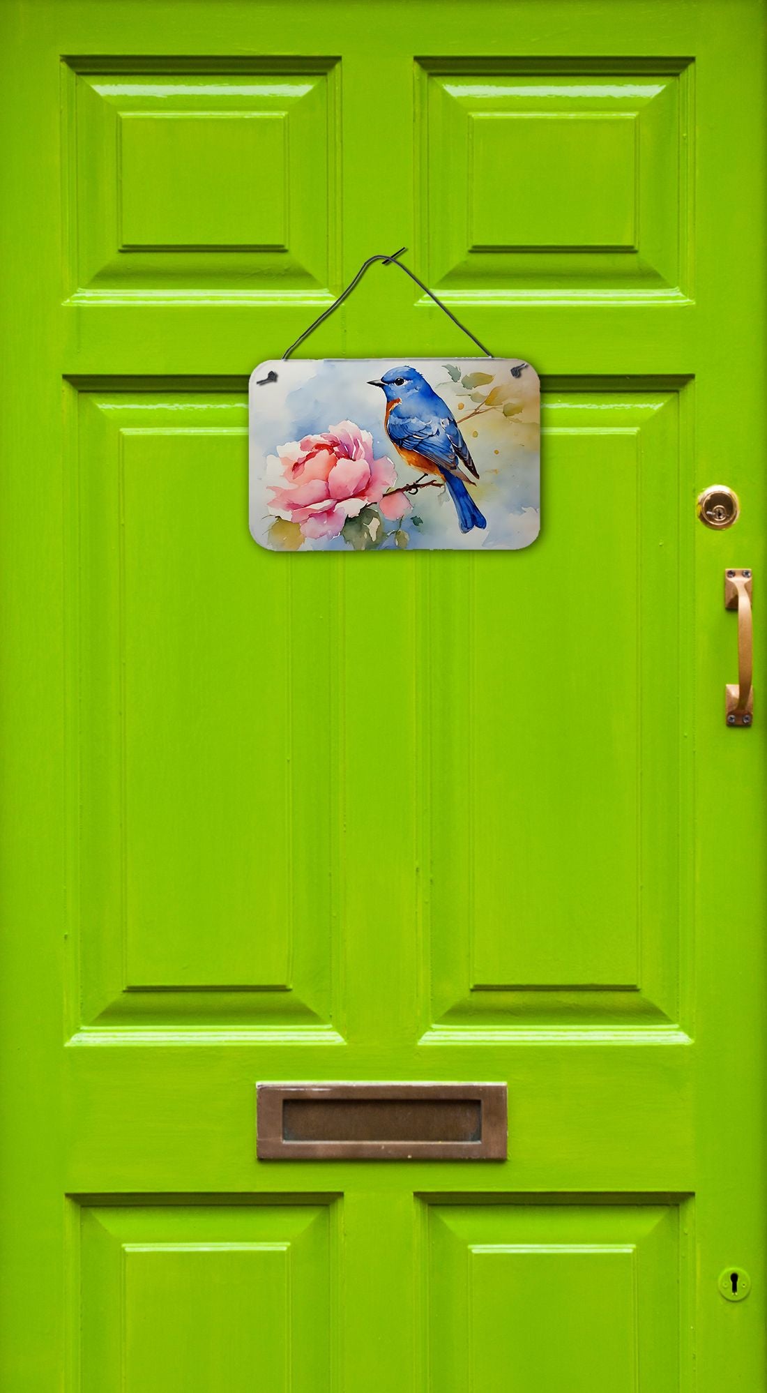 NEW Bluebird Wall or Door Hanging Prints Aluminum Metal Sign Kitchen Wall Bar Bathroom Plaque Home Decor, 8HX12W, Multicolor