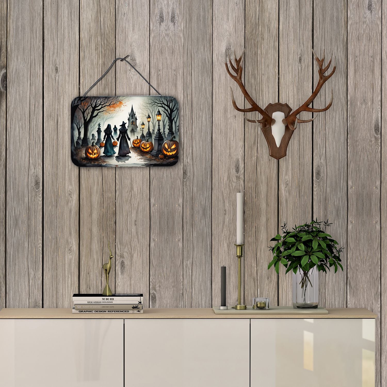 NEW Vampires Spooky Halloween Wall or Door Hanging Prints Aluminum Metal Sign Kitchen Wall Bar Bathroom Plaque Home Decor, 8HX12W, Multicolor