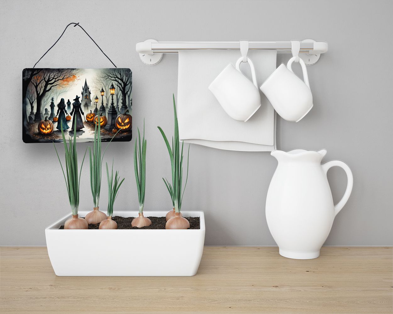 NEW Vampires Spooky Halloween Wall or Door Hanging Prints Aluminum Metal Sign Kitchen Wall Bar Bathroom Plaque Home Decor, 8HX12W, Multicolor