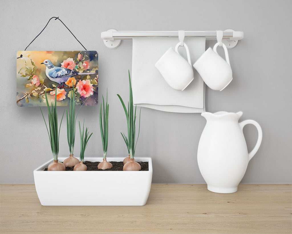 NEW Dove Wall or Door Hanging Prints Aluminum Metal Sign Kitchen Wall Bar Bathroom Plaque Home Decor, 8HX12W, Multicolor