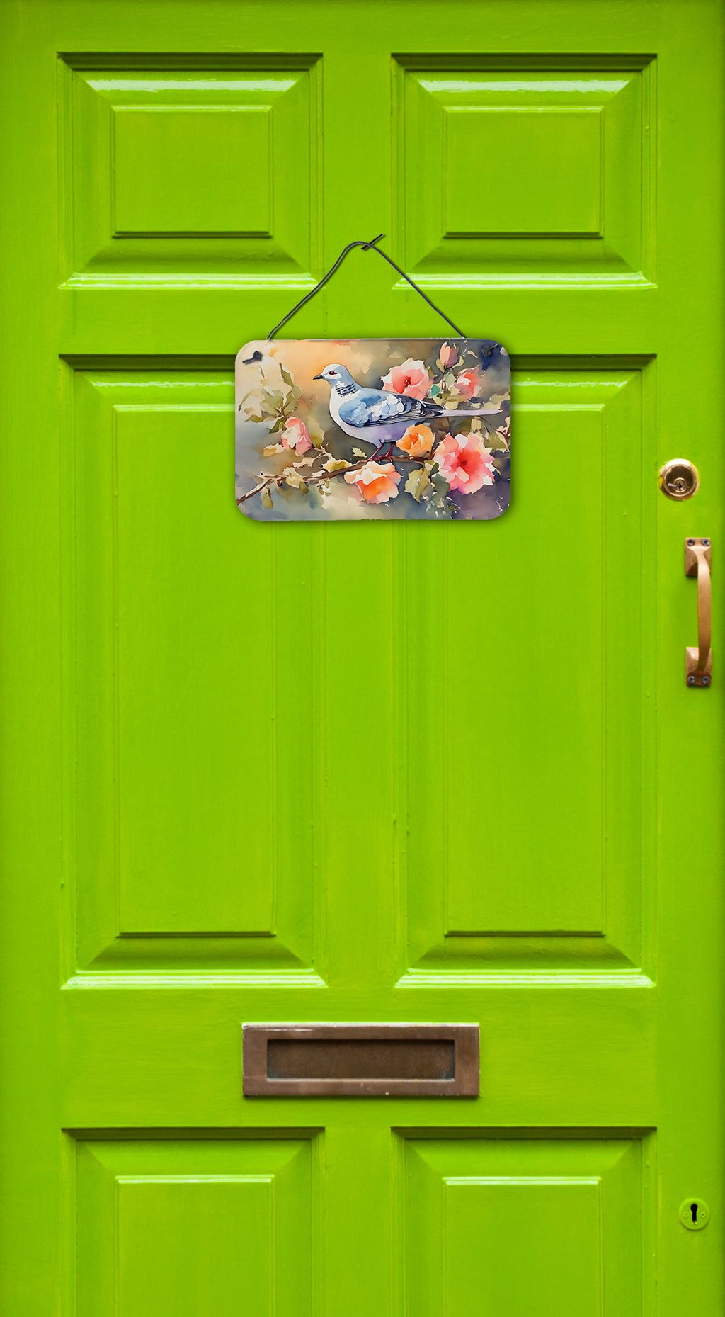 NEW Dove Wall or Door Hanging Prints Aluminum Metal Sign Kitchen Wall Bar Bathroom Plaque Home Decor, 8HX12W, Multicolor