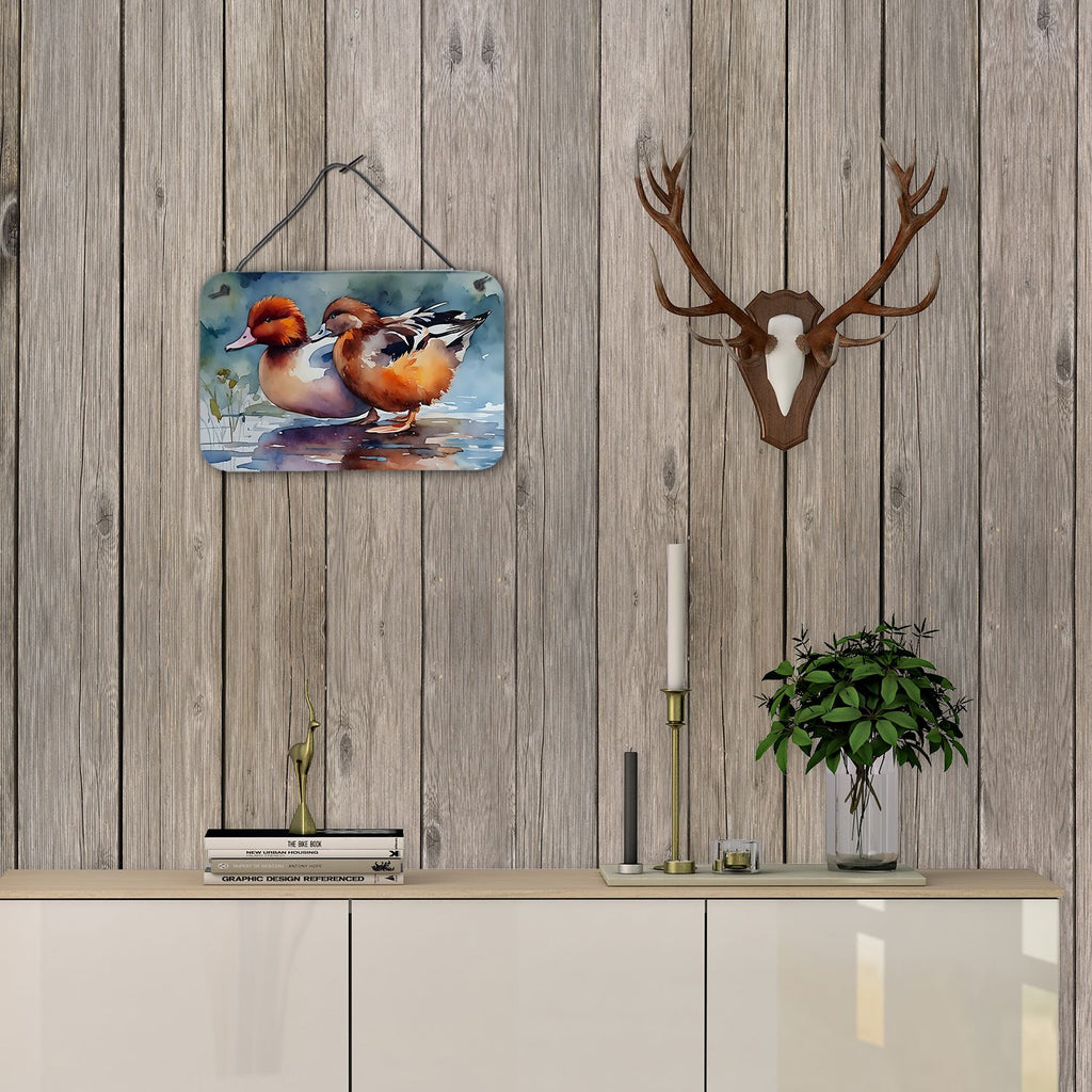 NEW Redhead Duck Wall or Door Hanging Prints Aluminum Metal Sign Kitchen Wall Bar Bathroom Plaque Home Decor, 8HX12W, Multicolor