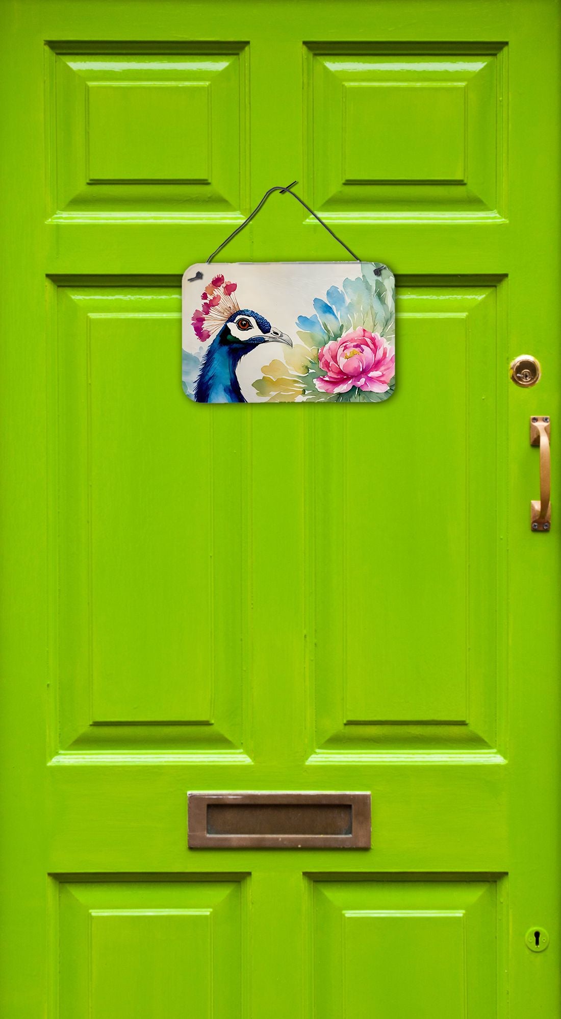 NEW Peacock Wall or Door Hanging Prints Aluminum Metal Sign Kitchen Wall Bar Bathroom Plaque Home Decor, 8HX12W, Multicolor